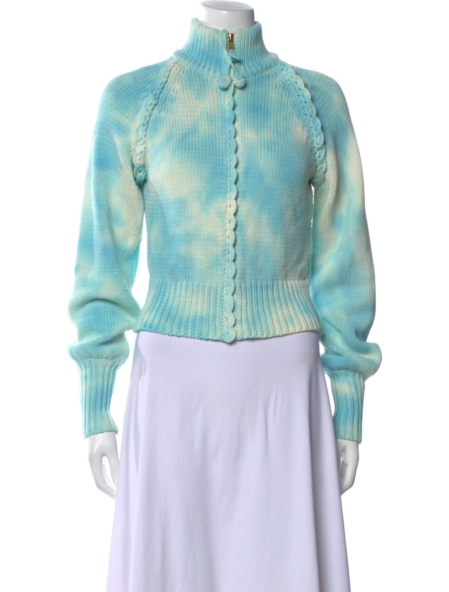 LoveShackFancy Tie-Dye Print Mock Neck Sweater