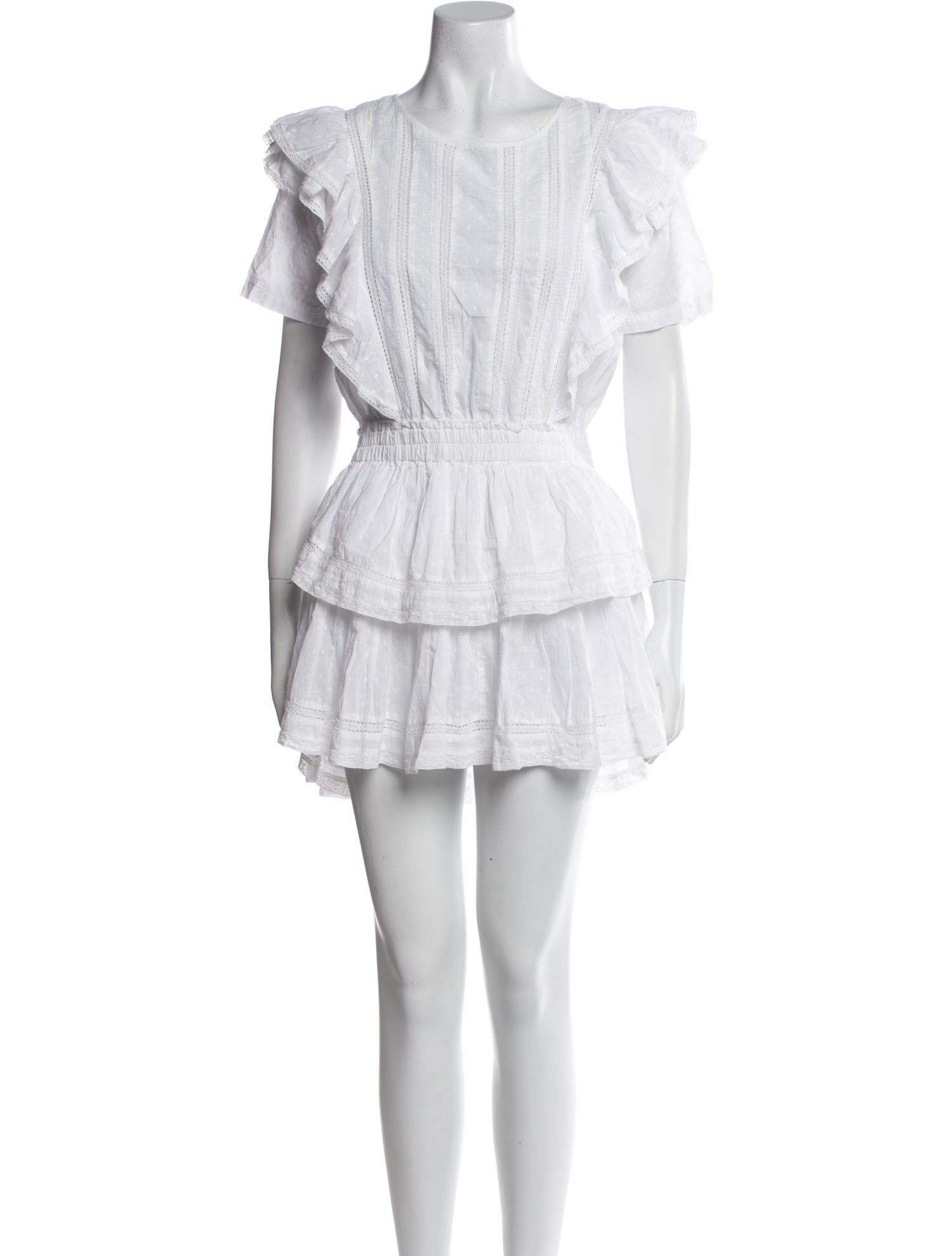 LoveShackFancy Scoop Neck Mini Dress