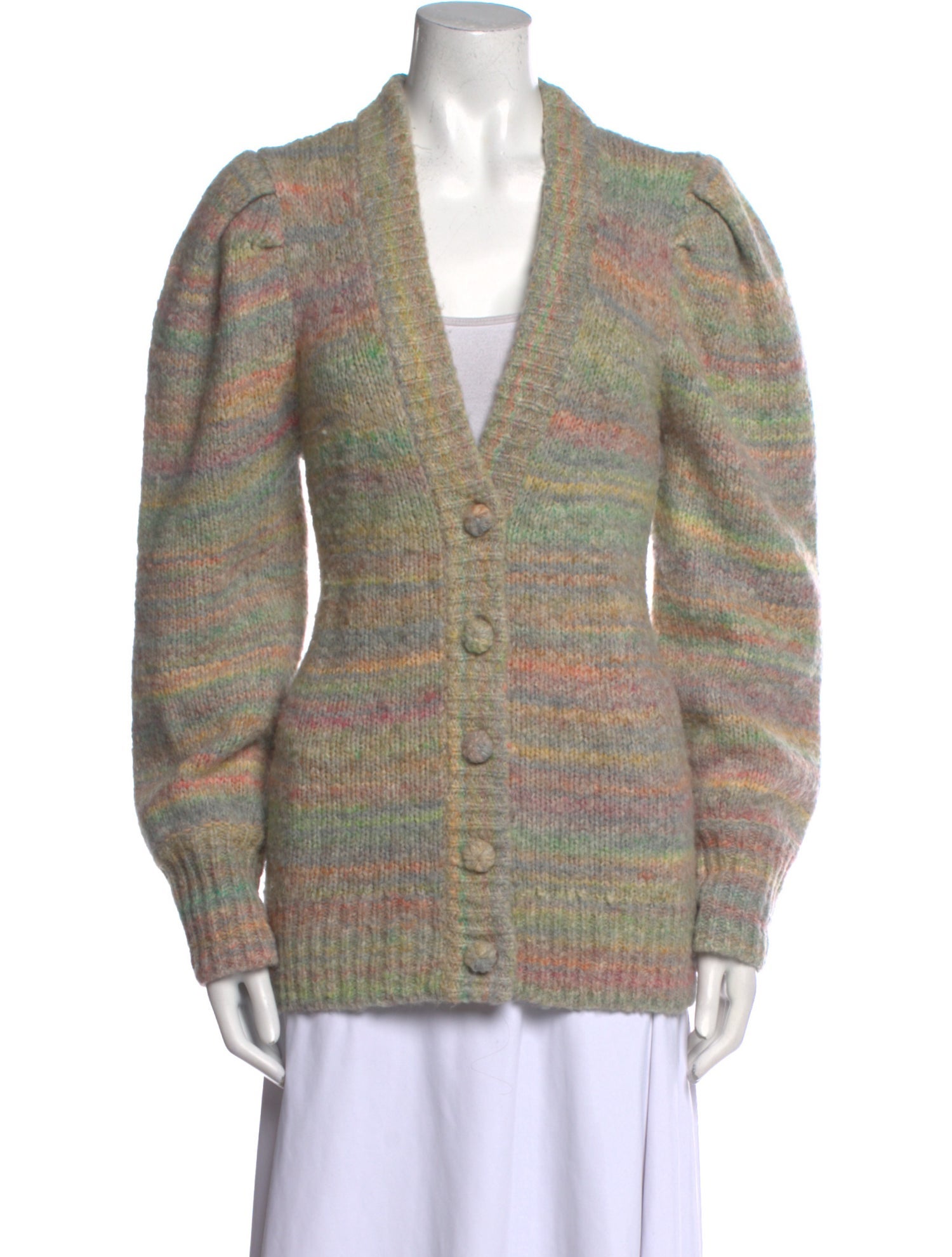 LoveShackFancy Striped V-Neck Sweater