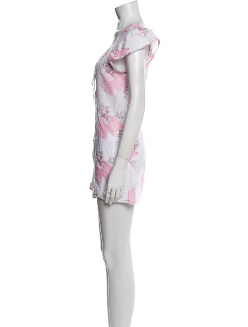 LoveShackFancy Floral Print Mini Dress