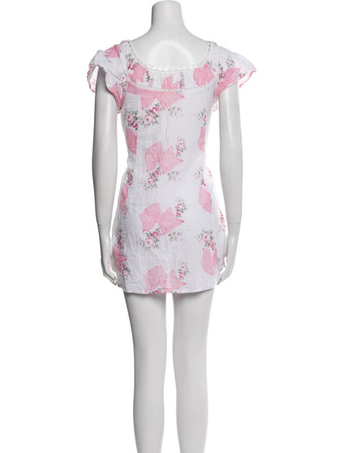 LoveShackFancy Floral Print Mini Dress