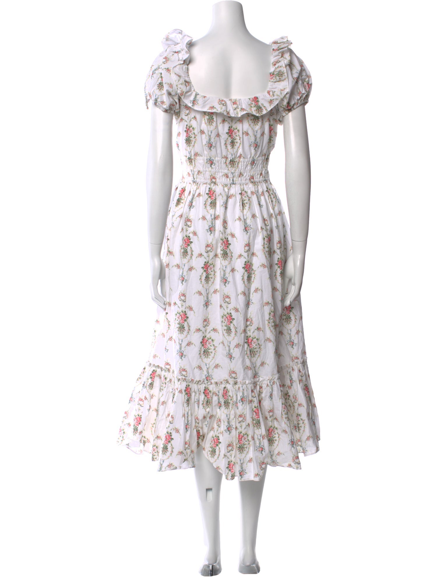 LoveShackFancy Floral Print Long Dress