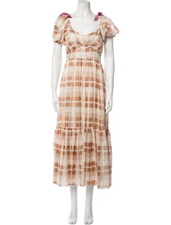 LoveShackFancy Silk Long Dress