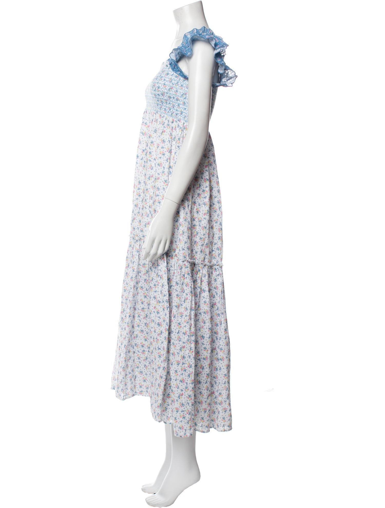 LoveShackFancy Floral Print Long Dress