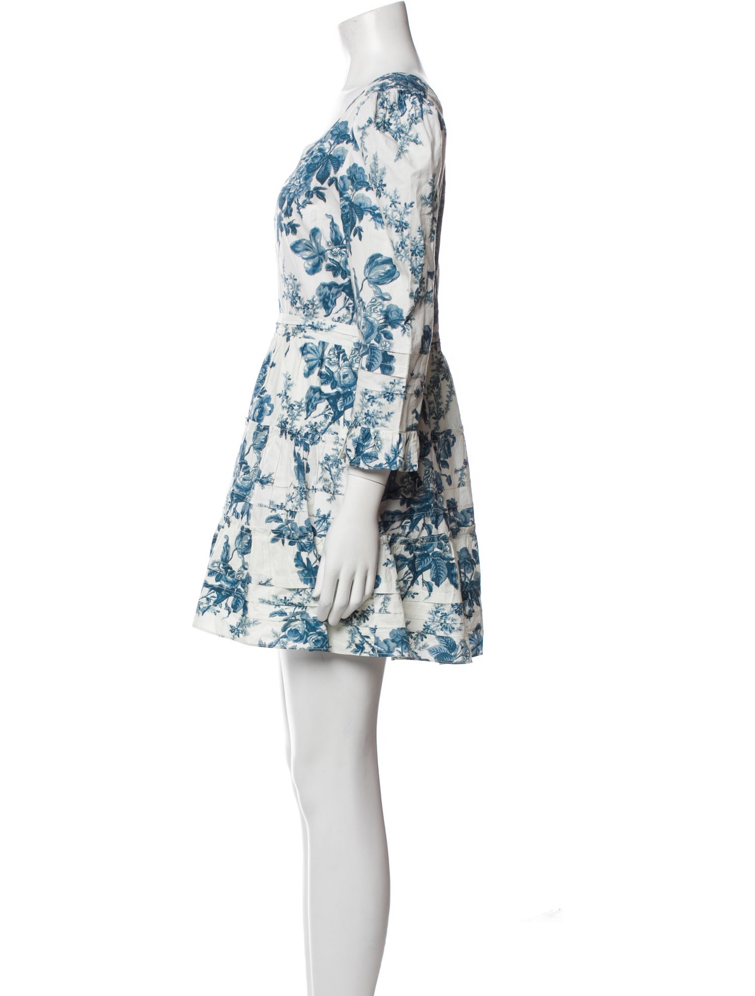 LoveShackFancy Floral Print Mini Dress