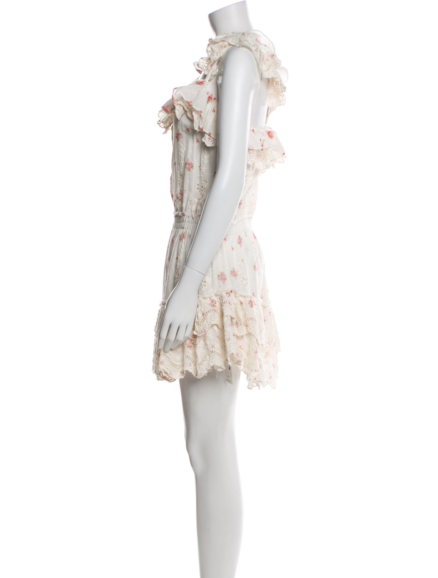 LoveShackFancy Floral Print Mini Dress