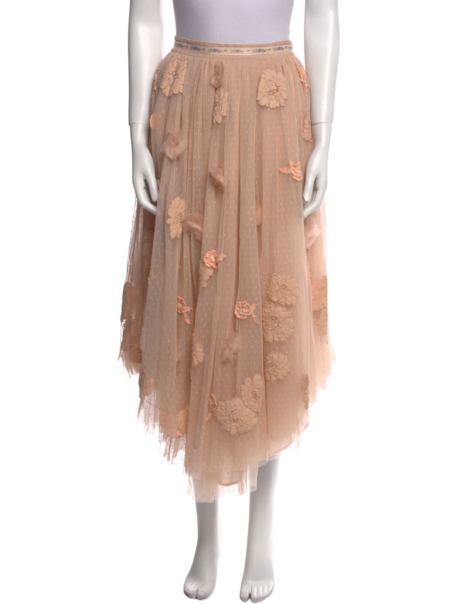 LoveShackFancy Floral Print Midi Length Skirt w/ Tags