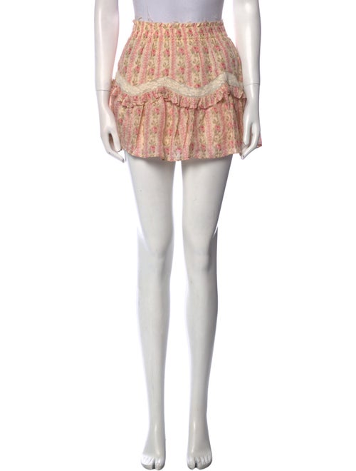 LoveShackFancy Floral Print Mini Skirt