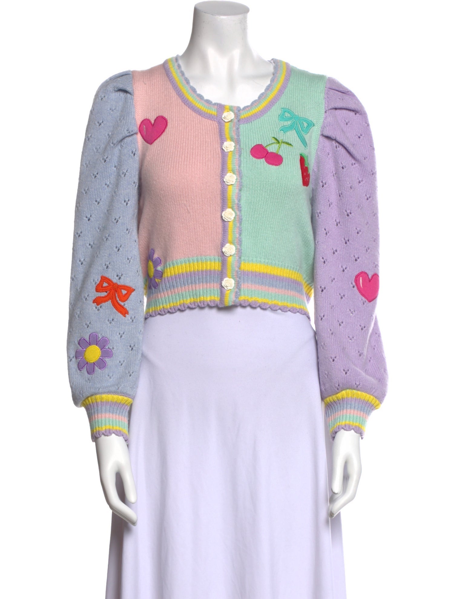 LoveShackFancy Printed Scoop Neck Sweater