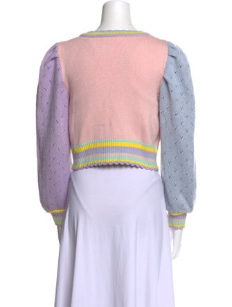 LoveShackFancy Printed Scoop Neck Sweater