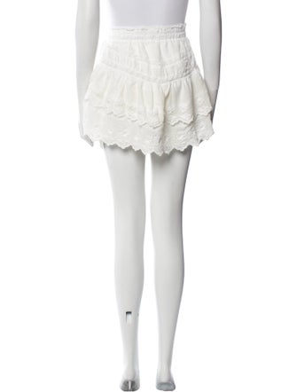 LoveShackFancy Embroidered Accent Mini Skirt