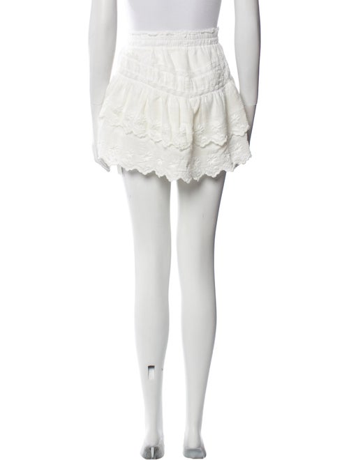 LoveShackFancy Embroidered Accent Mini Skirt