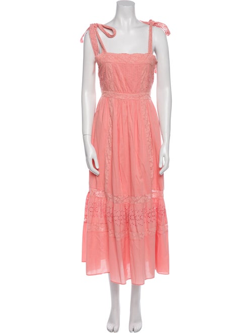 LoveShackFancy Square Neckline Midi Length Dress