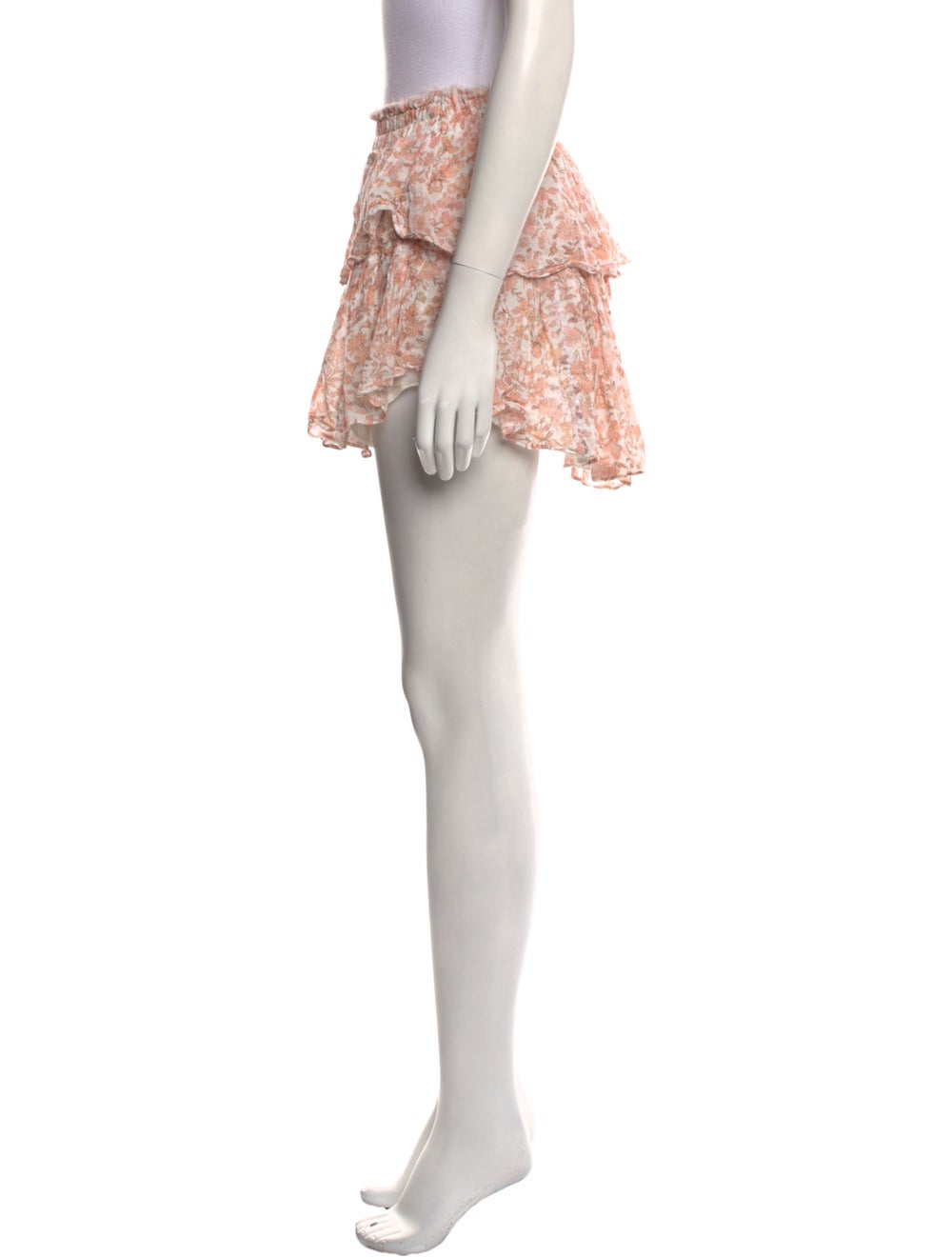 LoveShackFancy White with Pattern Mini Skirt, ela… - image 2