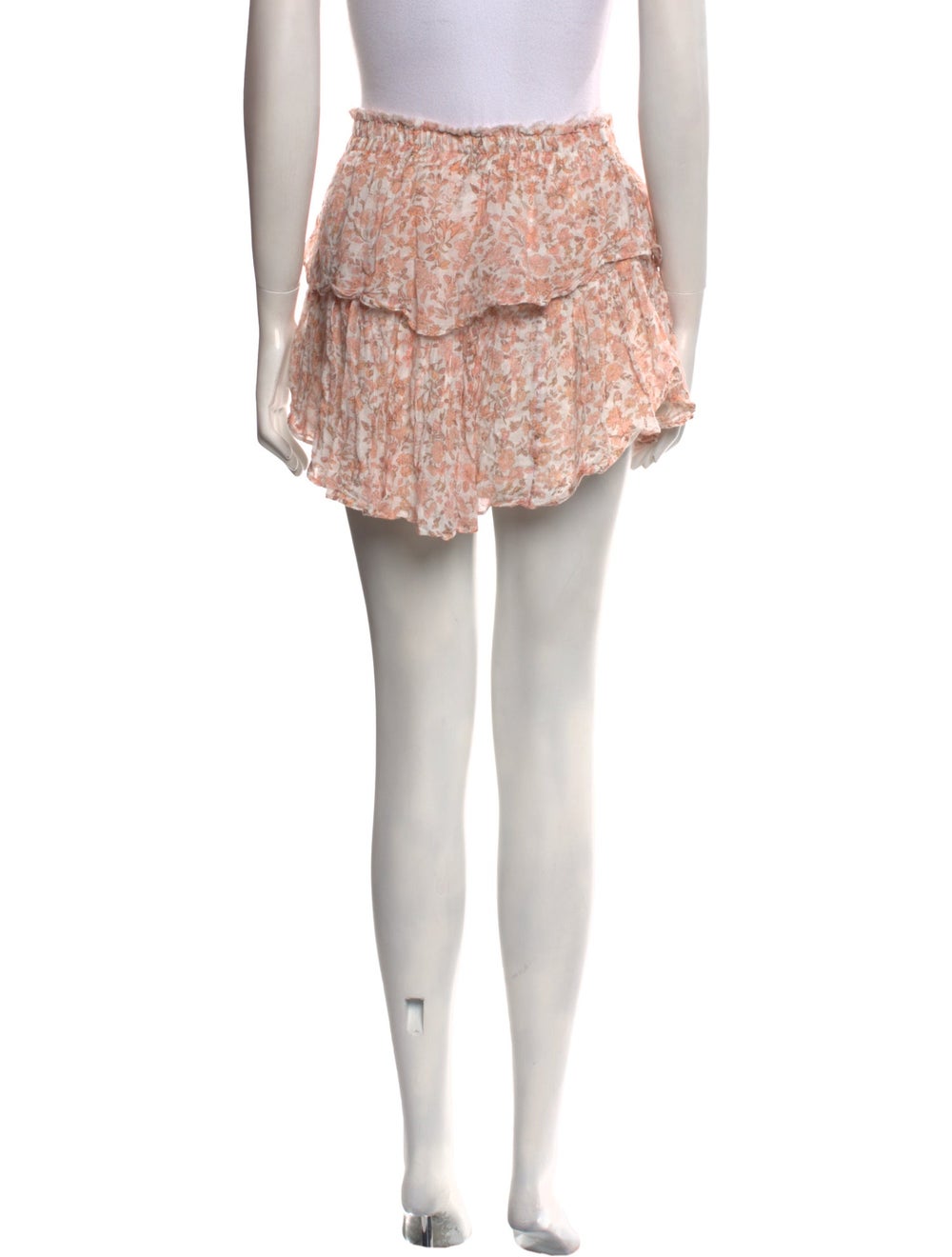 LoveShackFancy White with Pattern Mini Skirt, ela… - image 3