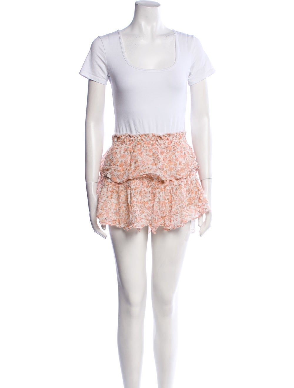 LoveShackFancy White with Pattern Mini Skirt, ela… - image 4