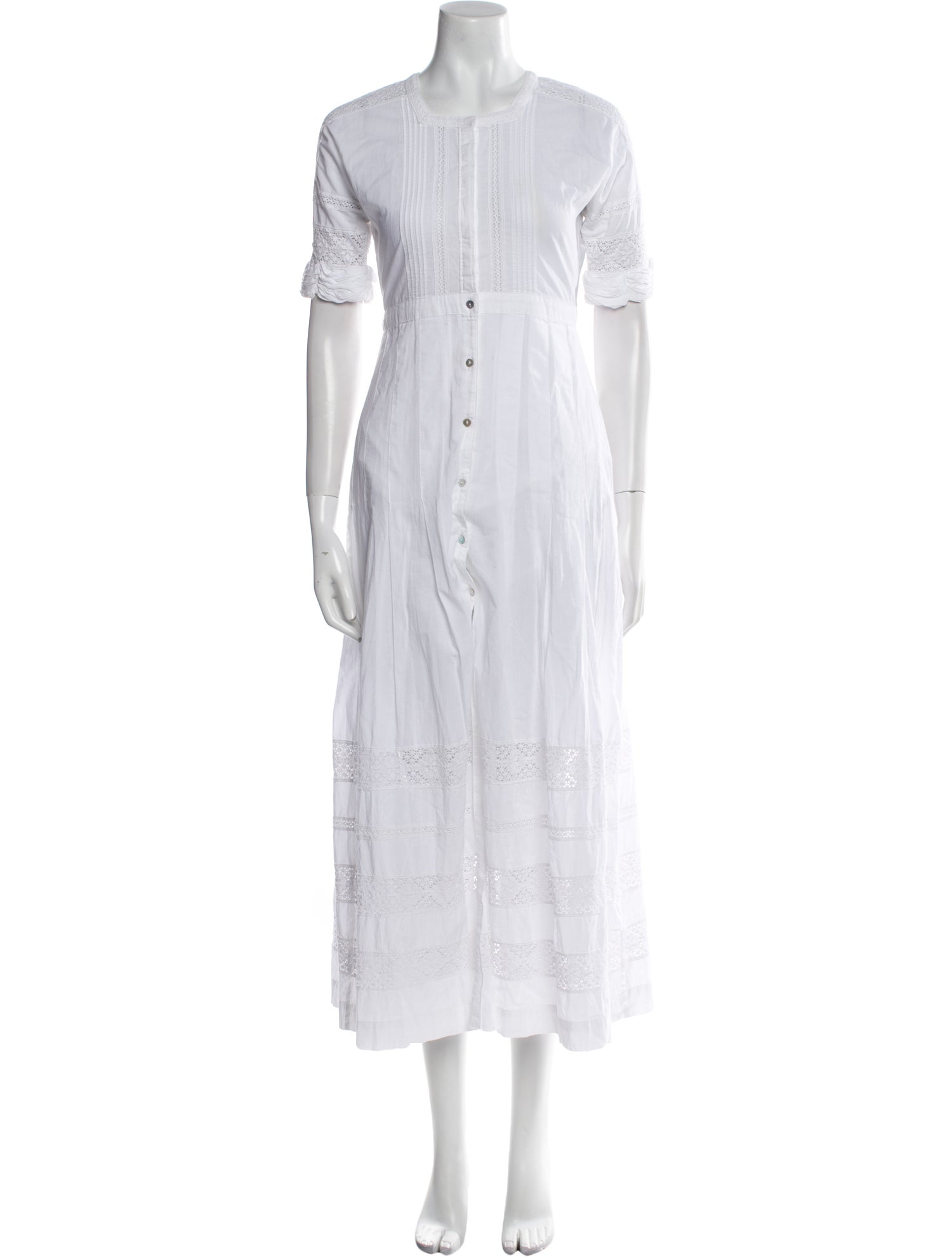 LoveShackFancy Crew Neck Long Dress