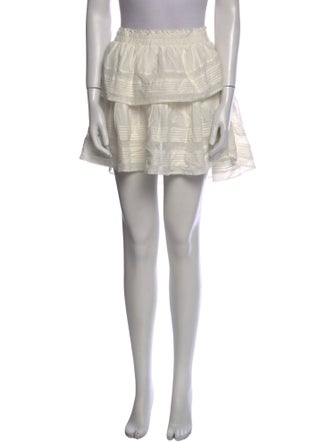 LoveShackFancy Raw-Edge Trim Mini Skirt