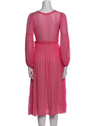 LoveShackFancy Polka Dot Print Midi Length Dress