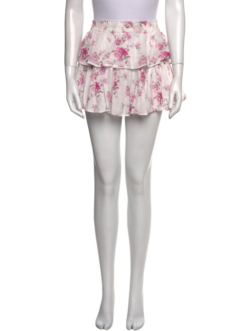 LoveShackFancy Floral Print Mini Skirt