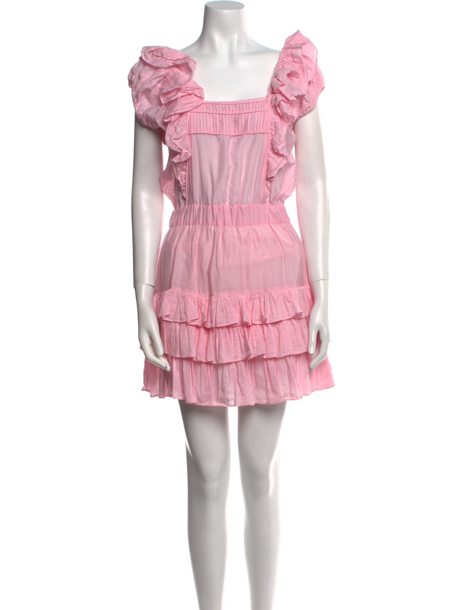 LoveShackFancy Square Neckline Mini Dress