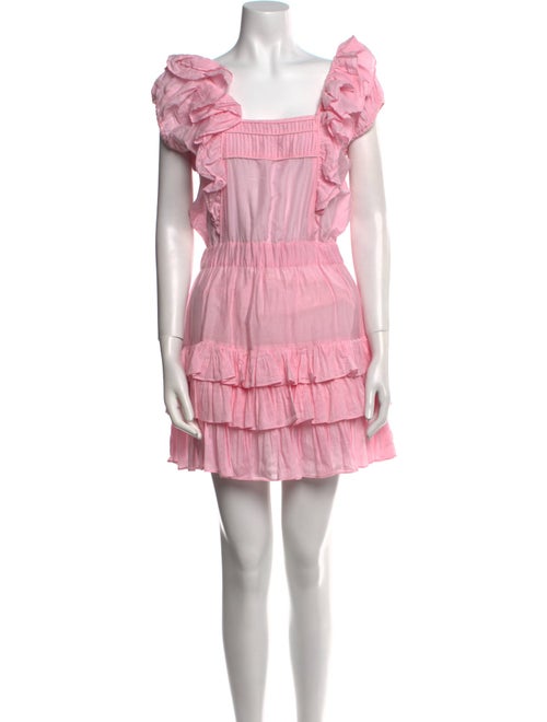 LoveShackFancy Square Neckline Mini Dress