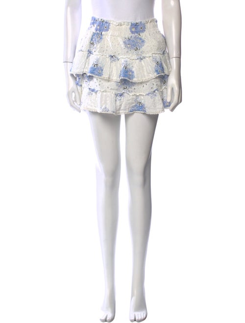 LoveShackFancy Floral Print Mini Skirt