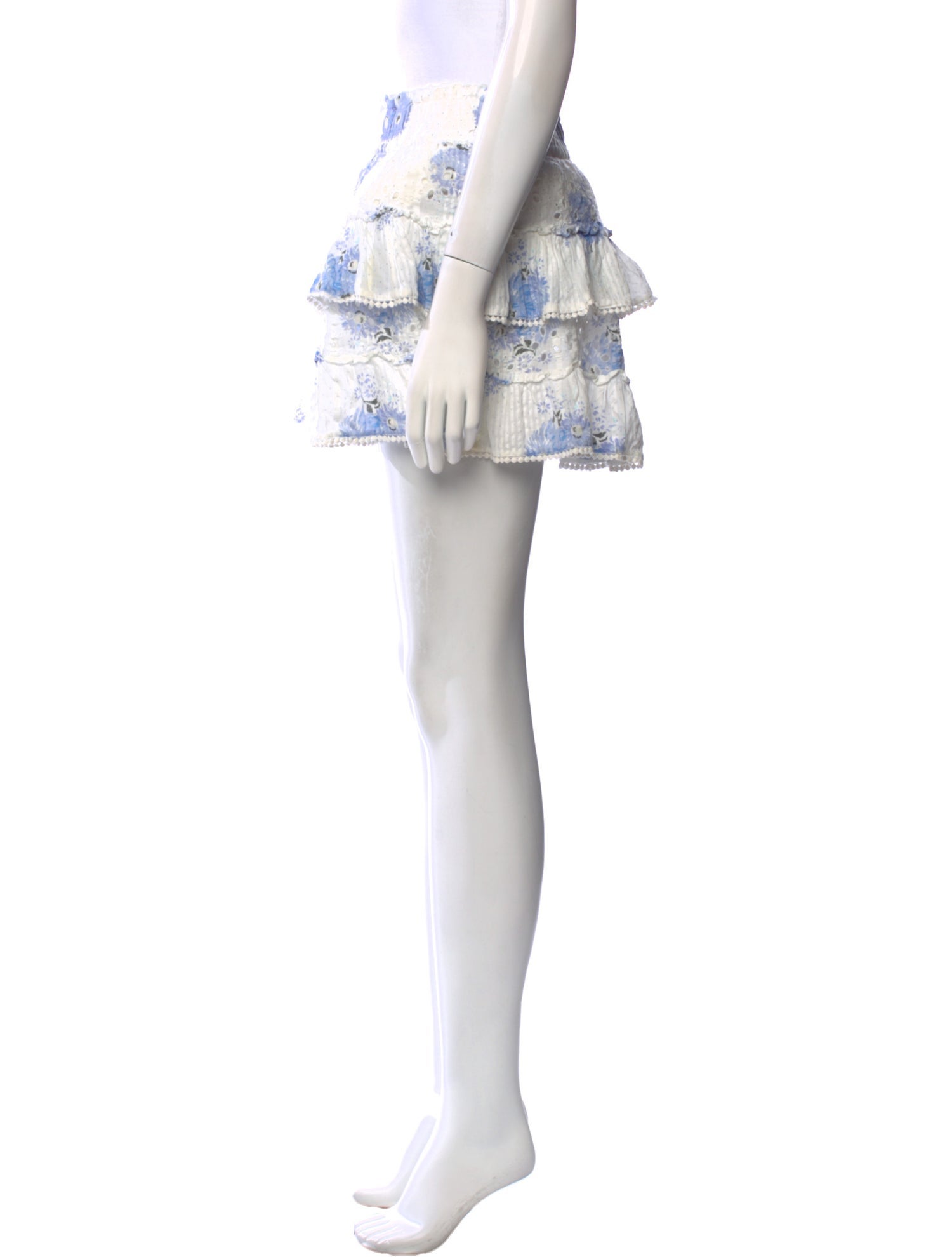 LoveShackFancy Floral Print Mini Skirt