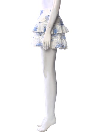 LoveShackFancy Floral Print Mini Skirt