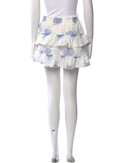 LoveShackFancy Floral Print Mini Skirt