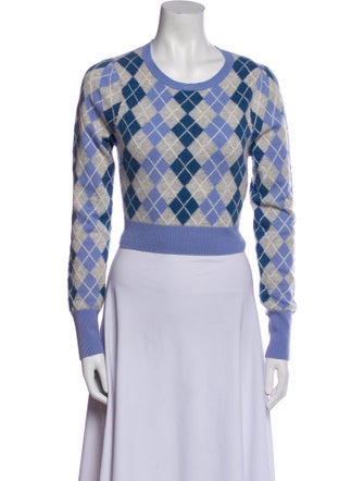 LoveShackFancy Wool Plaid Print Crop Top