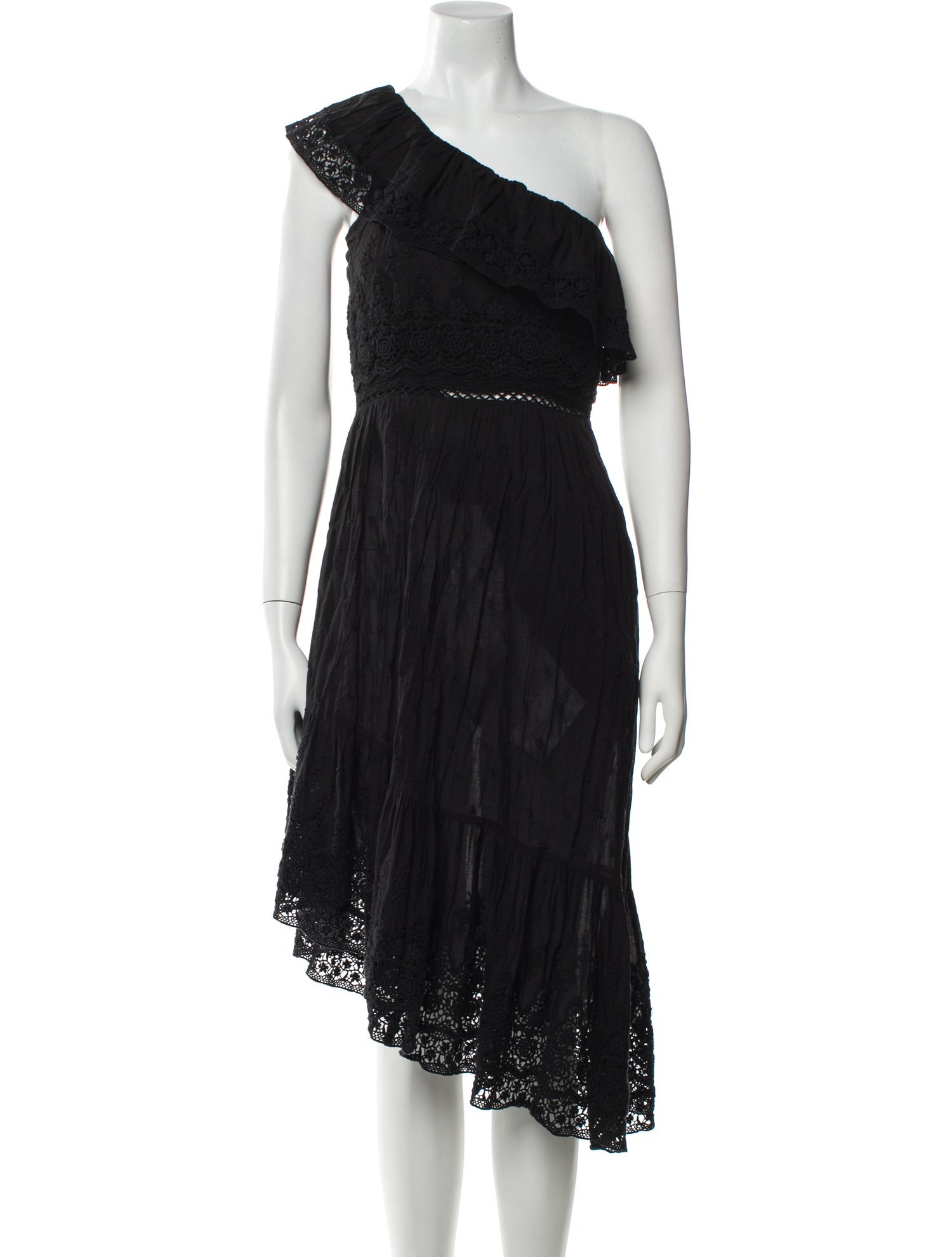 LoveShackFancy One-Shoulder Knee-Length Dress