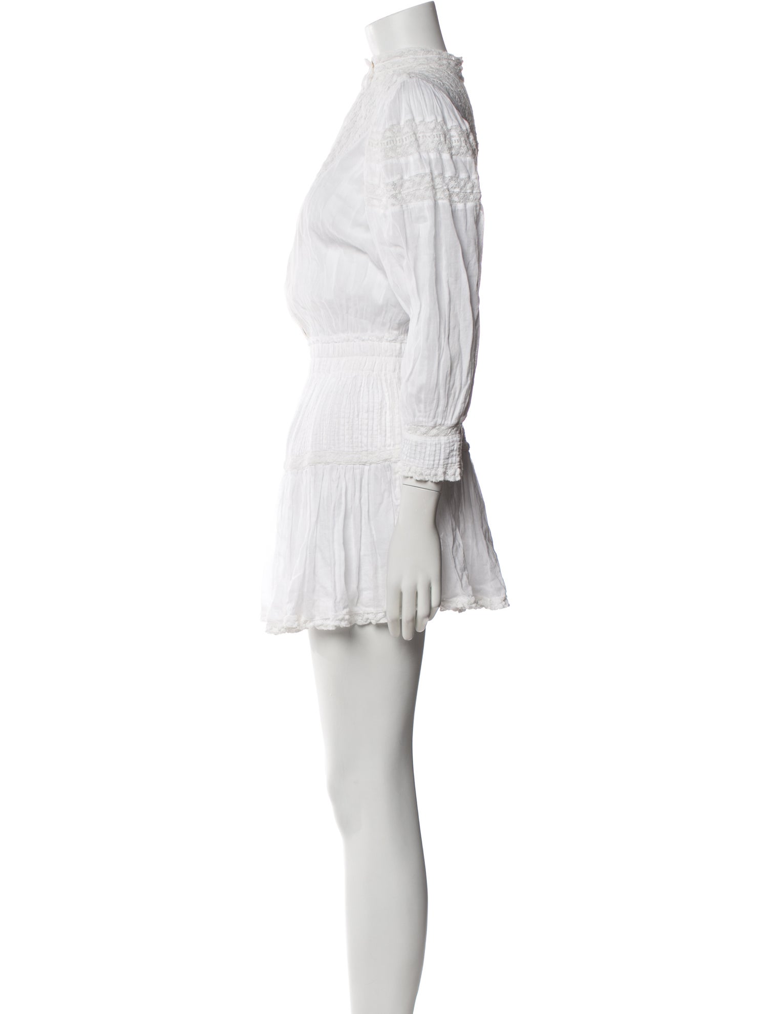 LoveShackFancy Mock Neck Mini Dress