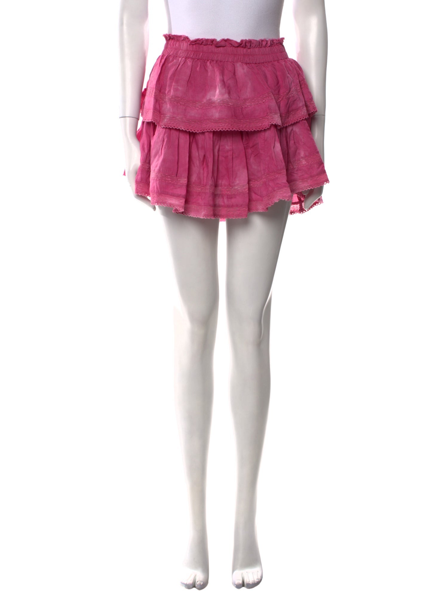 LoveShackFancy Ruffle Embellishment Mini Skirt