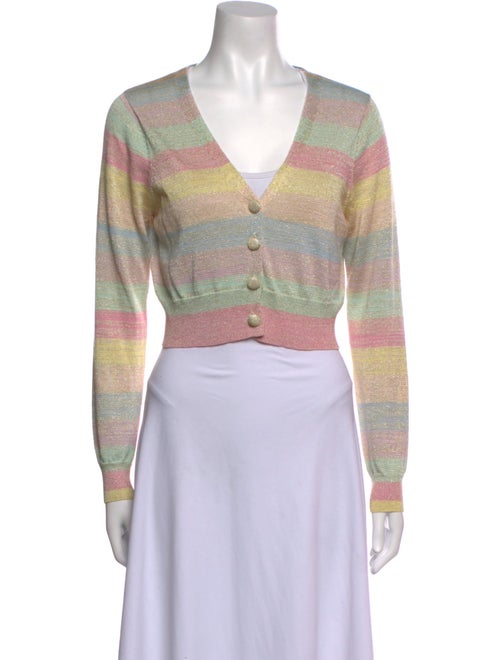 LoveShackFancy Striped V-Neck Sweater