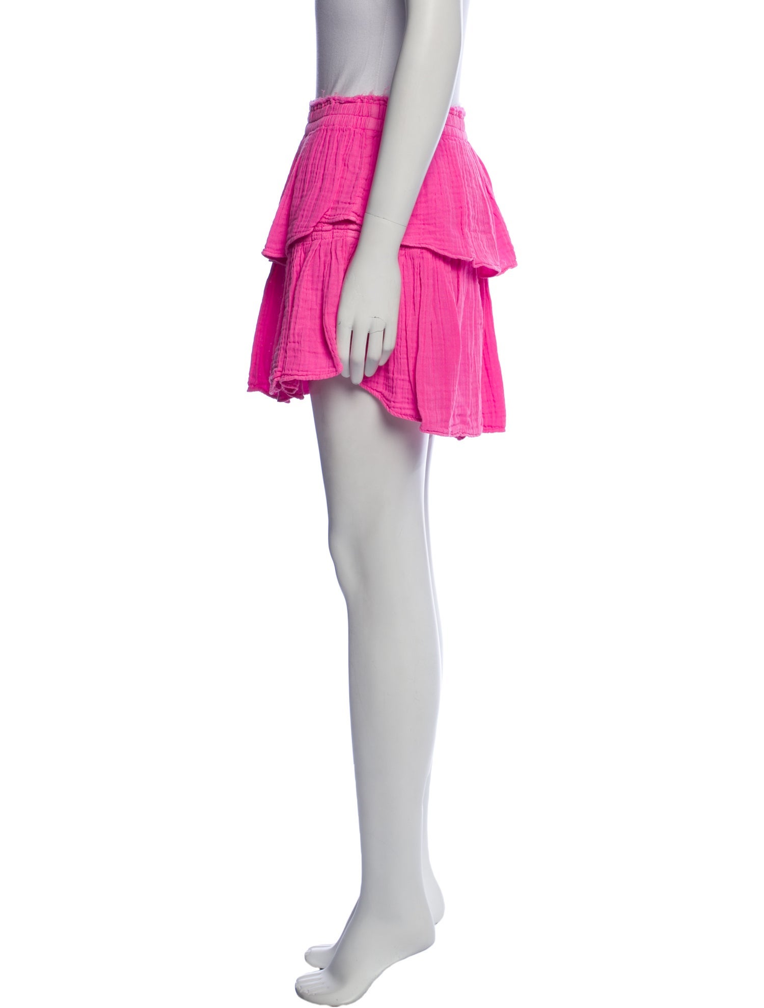 LoveShackFancy Raw-Edge Trim Mini Skirt