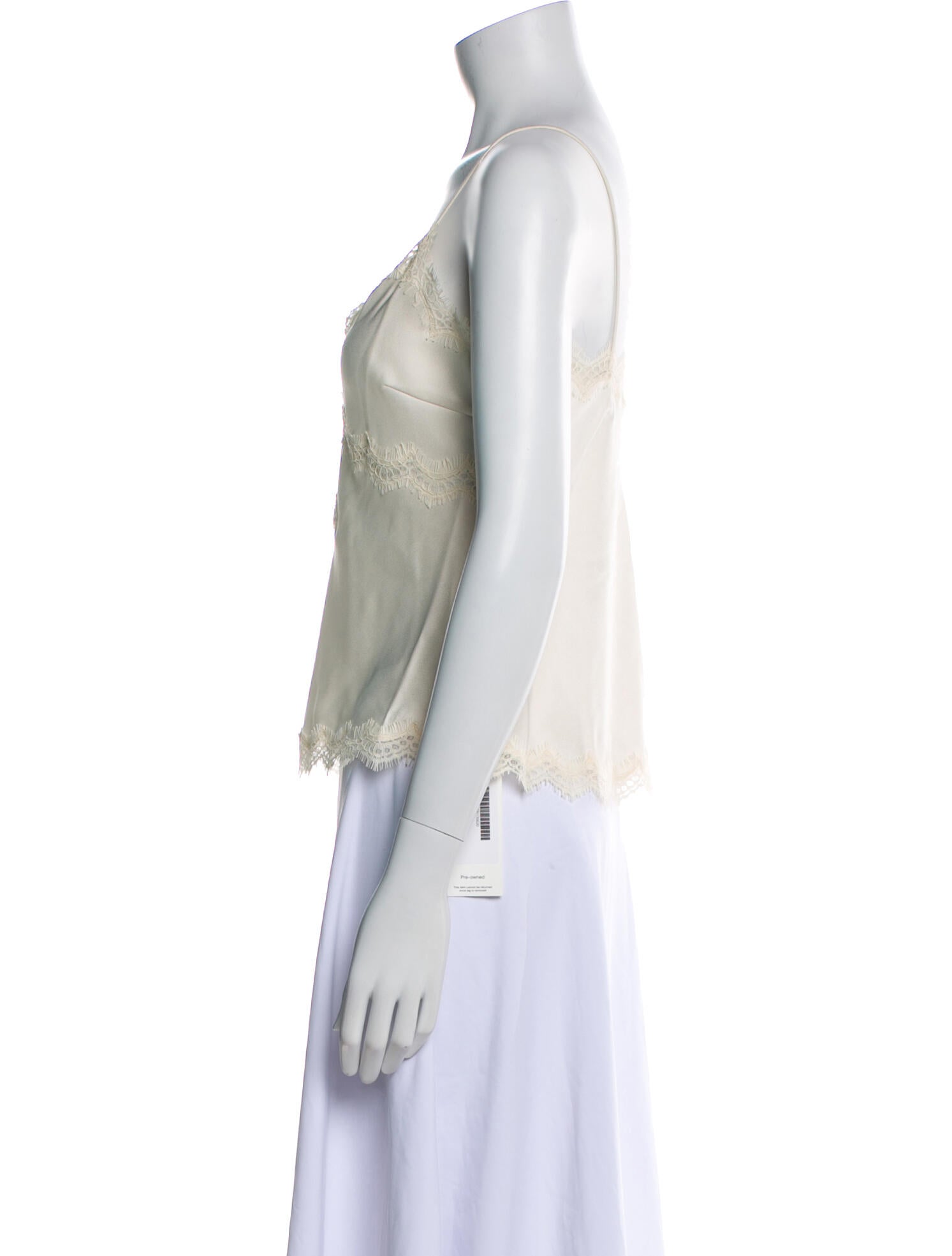 LoveShackFancy Lace Pattern V-Neck Top