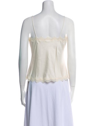 LoveShackFancy Lace Pattern V-Neck Top