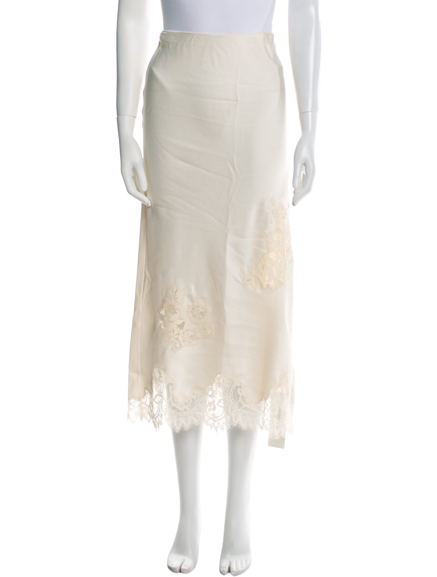 LoveShackFancy Scalloped Accent Midi Length Skirt