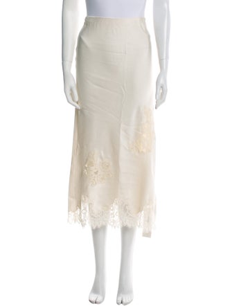 LoveShackFancy Scalloped Accent Midi Length Skirt