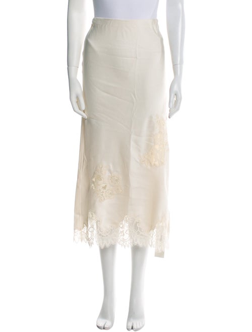 LoveShackFancy Scalloped Accent Midi Length Skirt