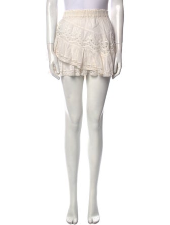 LoveShackFancy Embroidered Accent Mini Skirt