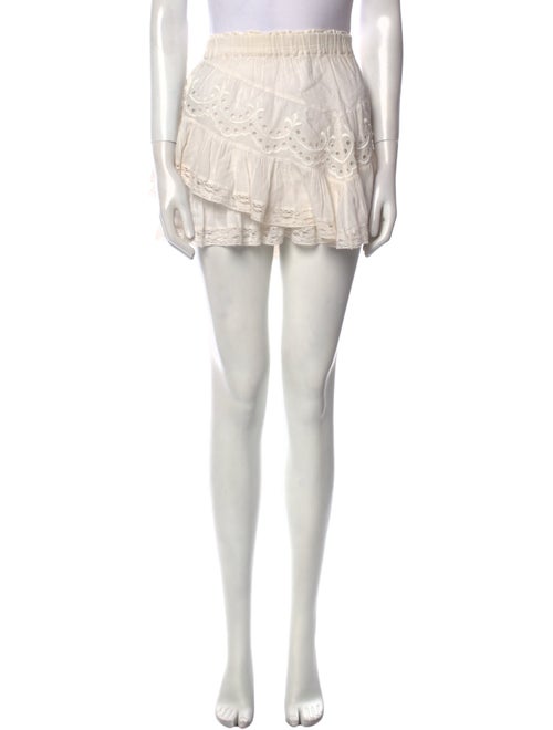 LoveShackFancy Embroidered Accent Mini Skirt