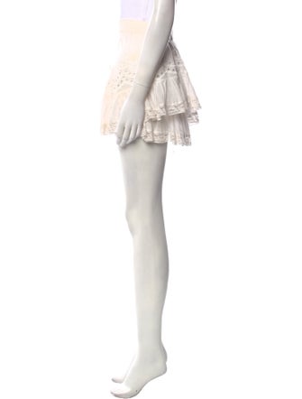 LoveShackFancy Embroidered Accent Mini Skirt