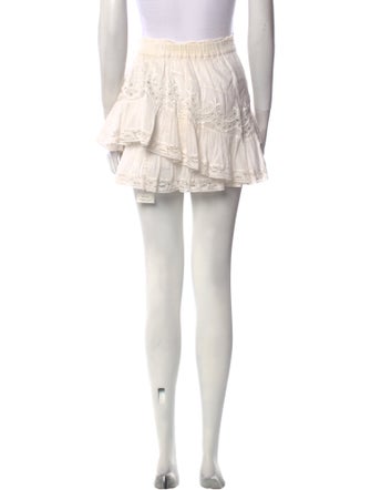 LoveShackFancy Embroidered Accent Mini Skirt