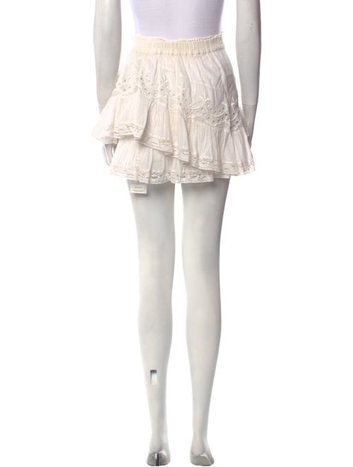 LoveShackFancy Embroidered Accent Mini Skirt