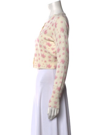 LoveShackFancy Floral Print Crew Neck Sweater