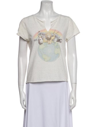 LoveShackFancy Graphic Print V-Neck T-Shirt