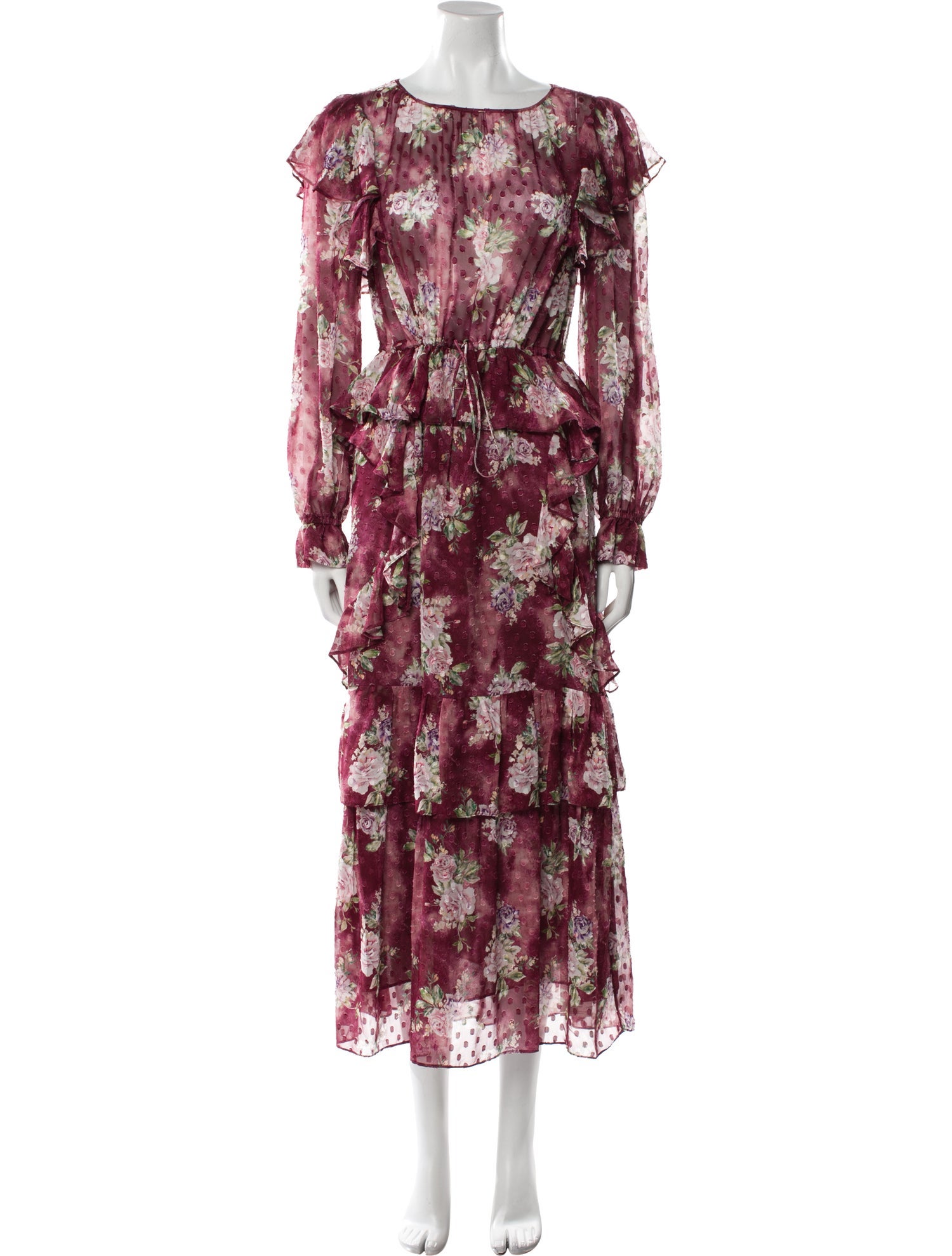 LoveShackFancy Silk Midi Length Dress