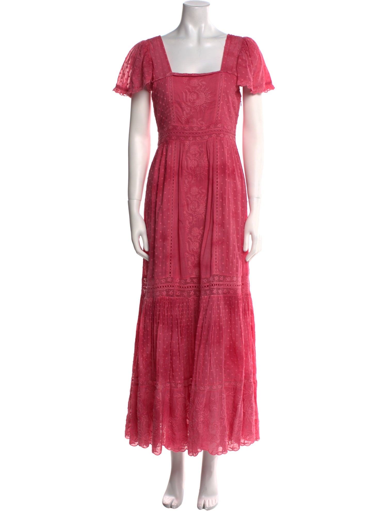 LoveShackFancy Square Neckline Long Dress